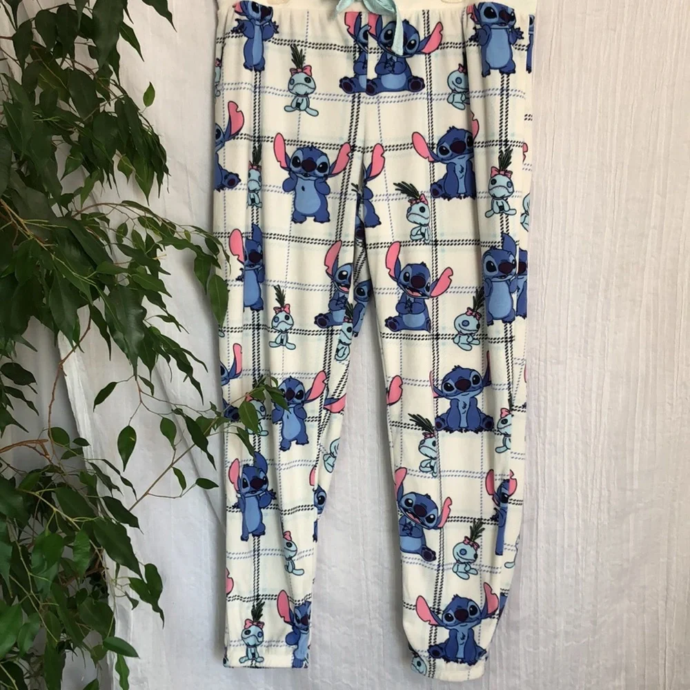 DISNEY STITCH size large unisex super soft pajama loungewear pants w/ elastic - Picture 2 of 12
